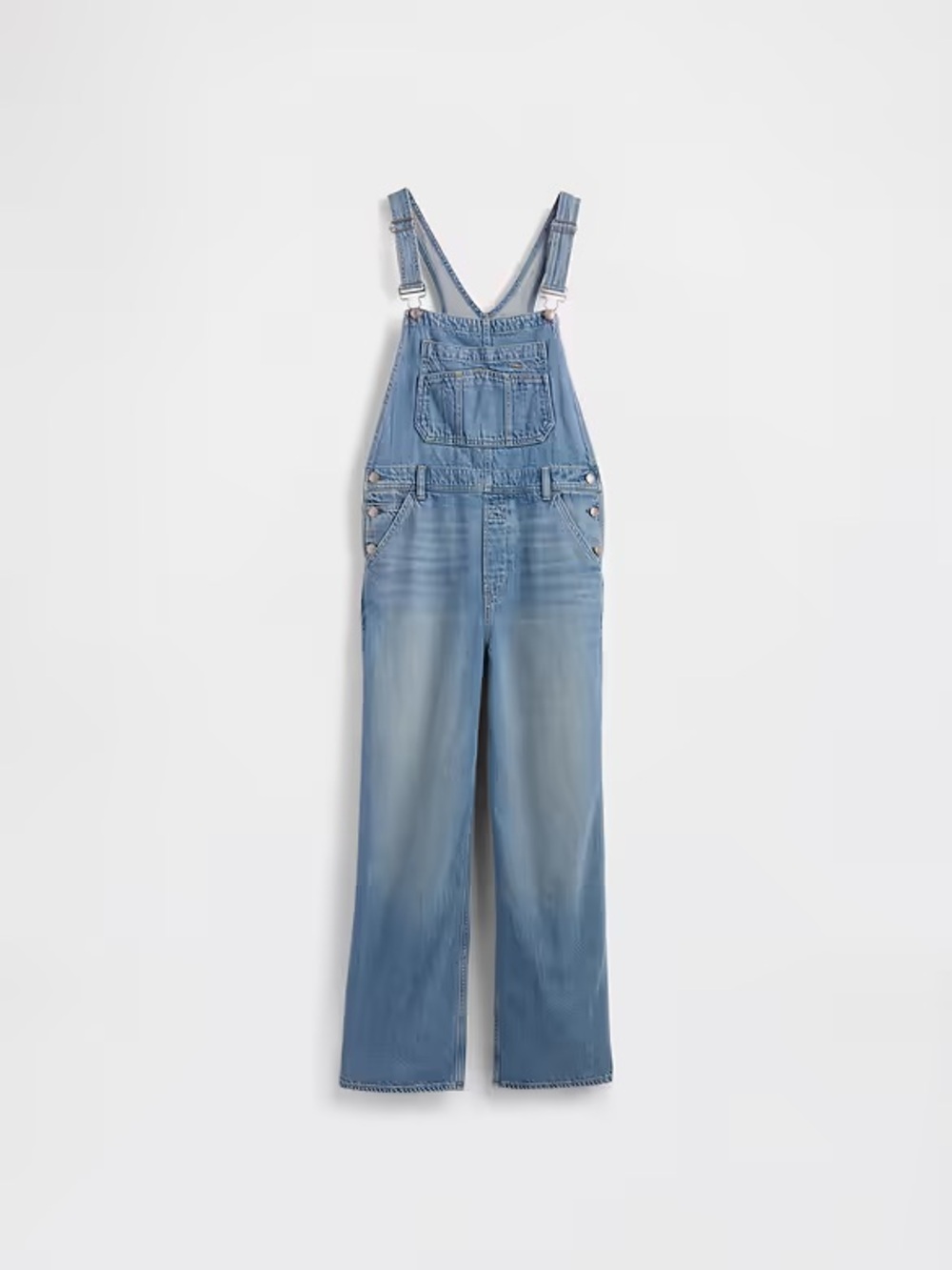 NWOT Gap Women’s UltraSoft Denim Relaxed Overalls Medium Wash Size M